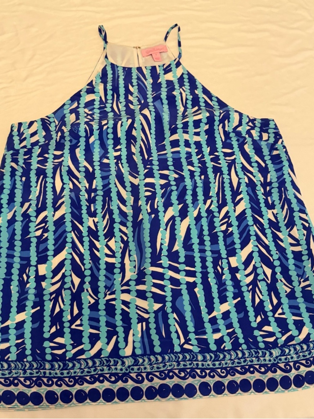 Lilly Pulitzer Blue Aqua Tropical Print Sleeveless Tank Top Size Small Resort‎